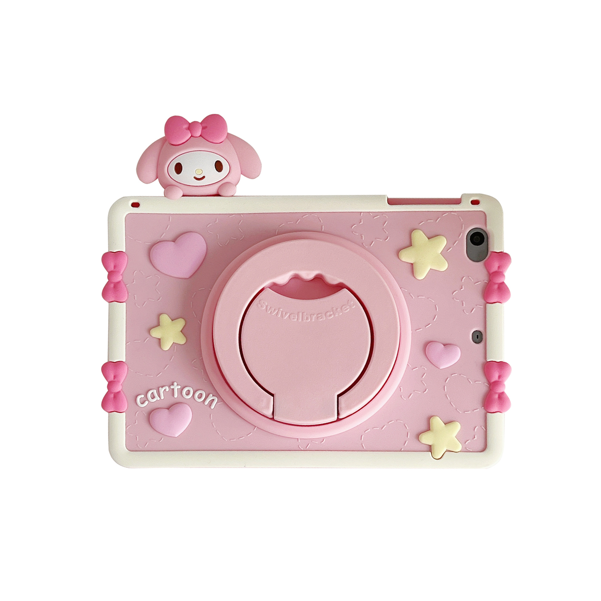 Funda de Silicona de Dibujos Animados Giratoria 360° para iPad Pro 11/10/10.2/Air 13/9.7/12.9 Anticaídas