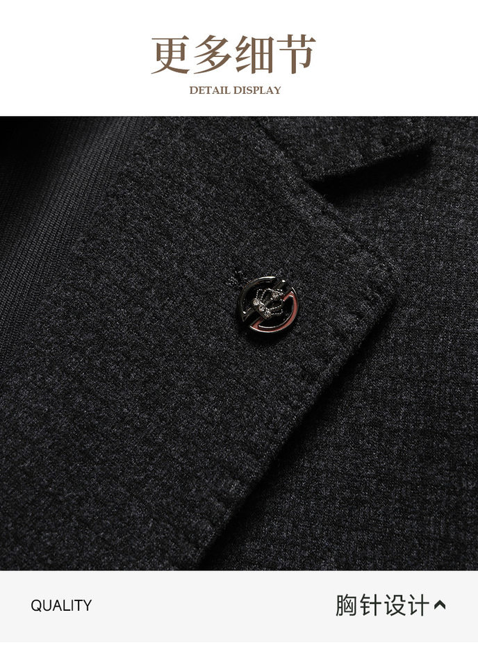 Áo vest nam dệt kim không nhăn dày dặn dáng ôm phong cách công sở — Màu xanh lam, màu xám chi tiết 28