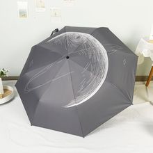 雨伞晴雨两用折叠自动伞男士女太阳伞防紫外线黑胶遮阳伞复古简约