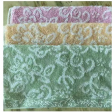 竹纤维无捻提花面巾乱花毛巾柔软舒适蓬松洗脸巾粉黄绿美容巾吸水