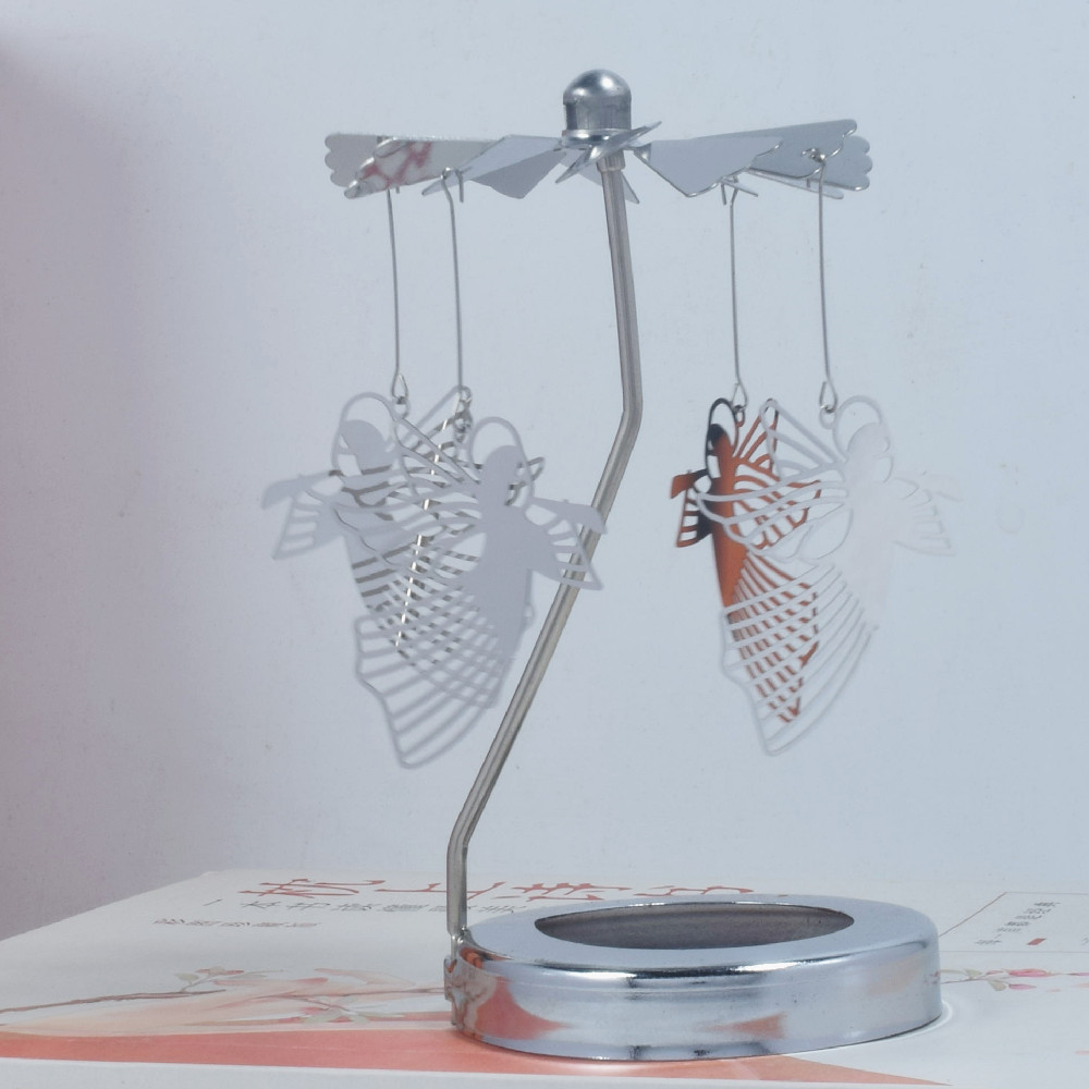 Profesional INS Amazon fabricante romántica aromaterapia vela de vidrio cubierta inteligente giratoria de acero inoxidable candelabro linterna