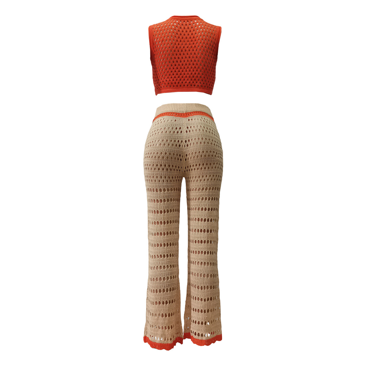 Urban Fashionable Knitted Hand Crochet Outdoor Sports Casual Suit Women Clothing