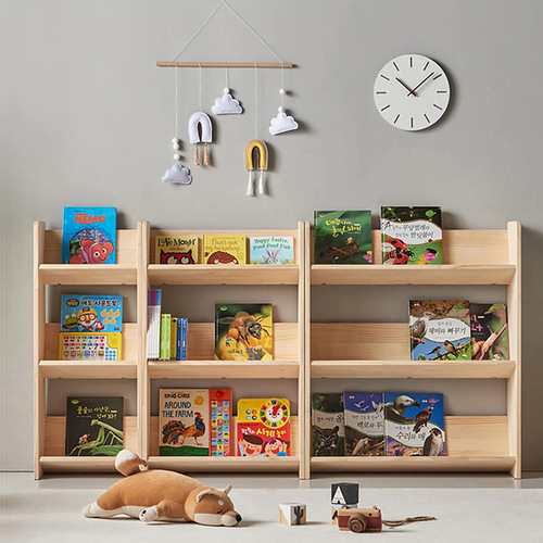Simple solid wood multi-layer storage rack, desk bookshelf, office document storage and organization stand, home display rack