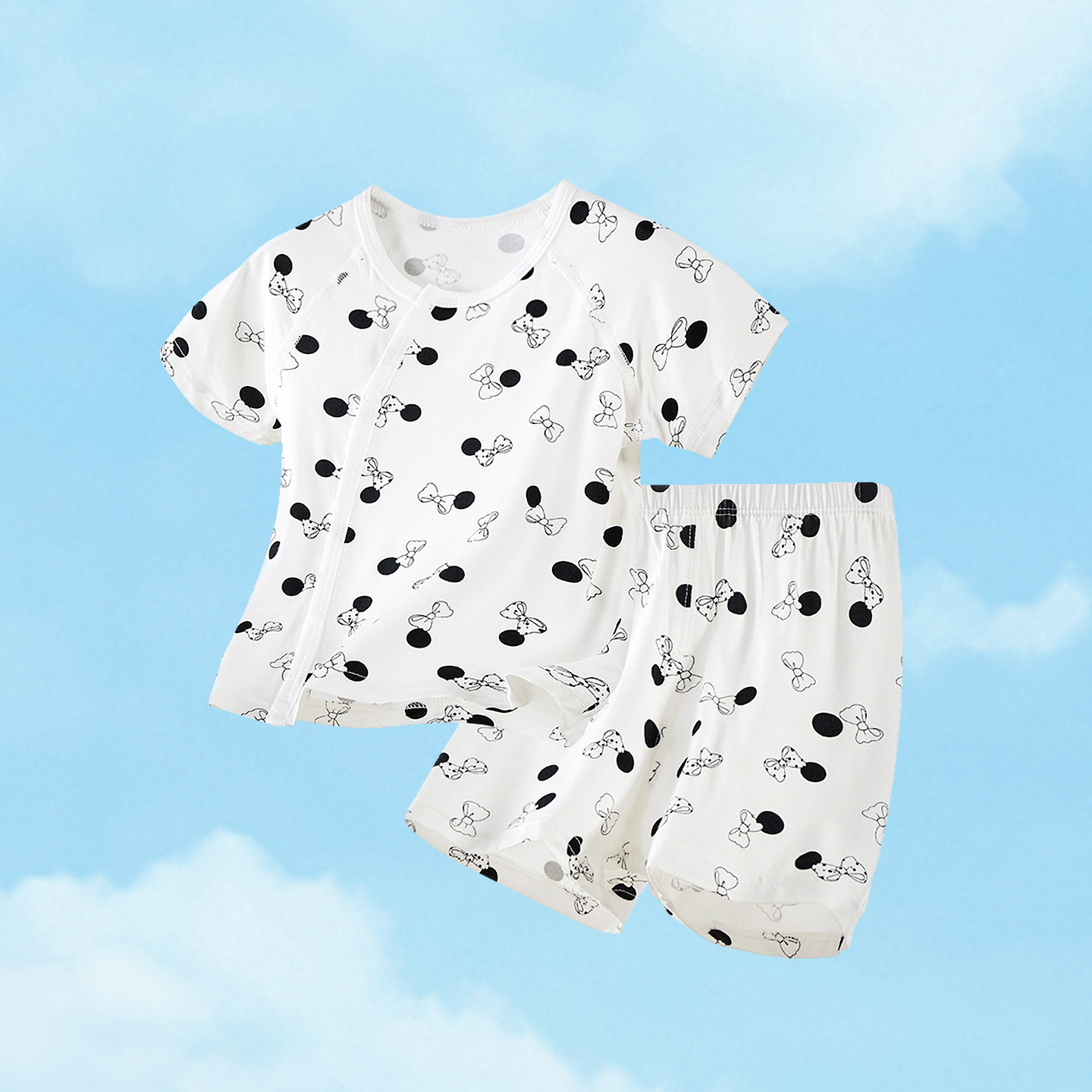 Traje de bebé verano para niños delgados de manga corta dividida niños y niñas ropa de verano entrepierna abierta pijamas para niños pequeños ropa de bebé