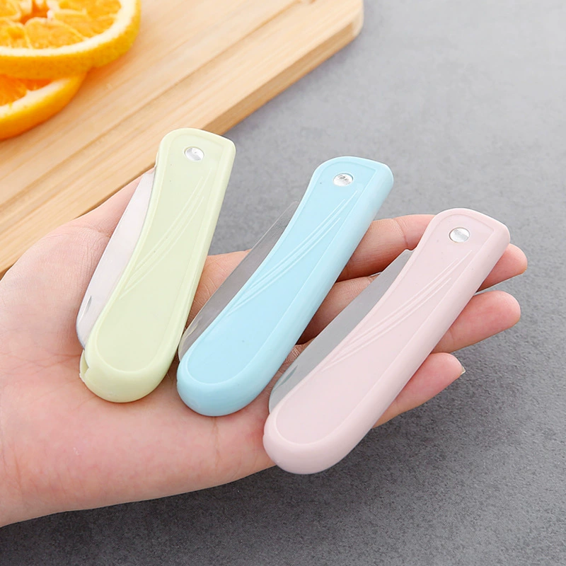 Нож для фруктов Бытовая кухня Овощечистка Складной нож Оптовая Один Юань Магазин Резка фруктов Портативный нож для пилинга из нержавеющей стали