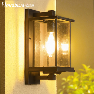 Hongdilai Outdoor Waterproof Wall Lamp Long Square Garden Balcony Door Courtyard House Door Column Lamp Outdoor Terrace Lamp