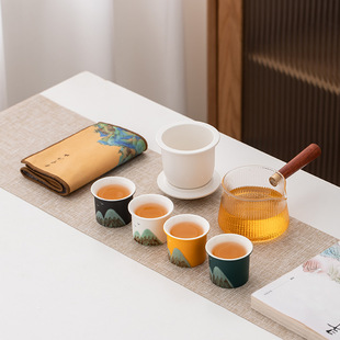 Side Handle Pot Travel Kung Fu Tea Set Travel Tea Set suit Travel Camping Home High-end Gift Box Business Accompanying Gift