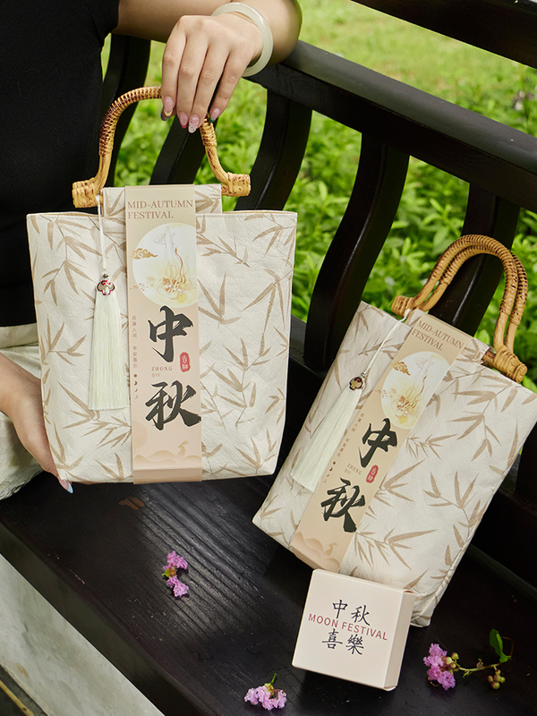 2025中秋月饼包装盒杜邦纸手提中式糕点礼品袋子伴手礼袋烘焙礼盒|undefined
