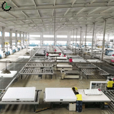 厂家生产床垫生产设备 家具生产流水线 滚筒线输送自动床垫制造线|ms