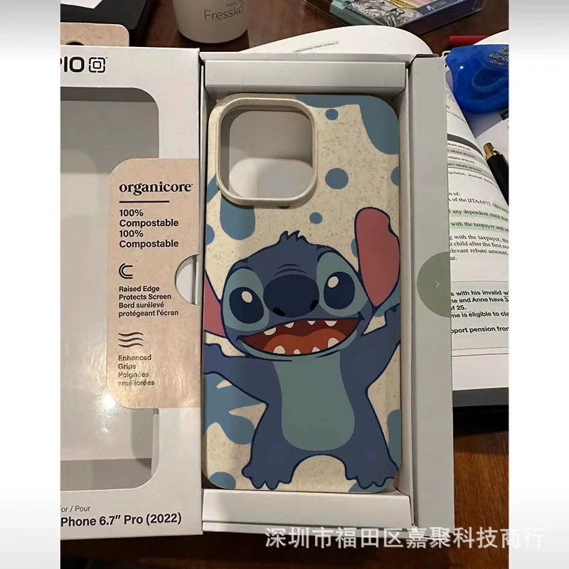 Защитный чехол (Apple) iPhone 13–16 Pro, мультяшный рисунок Stitch, защита от падений