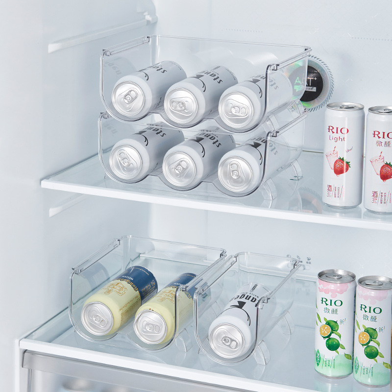 Red Wine Display Plastic Storage Rack Simple Home Wine Beer Beverage Bottle Refrigerator Stackable Shelf