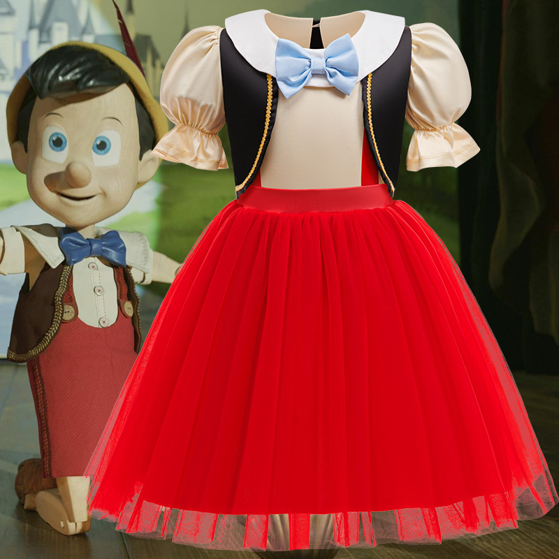 Cross-Border Foreign Trade Hot Model Pinocchio Same Style Girls Two-Piece Dress New Stage Performance Dress