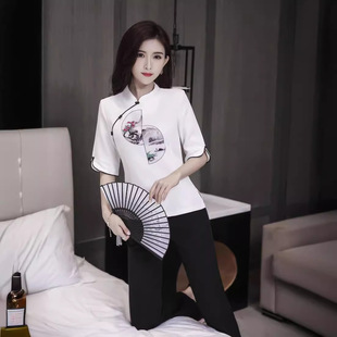 New Women's Foot Massage Work Clothes Foot Bath Hotel Professional Suit Beauty Foot Bath Sauna Technician Work Clothes 2009