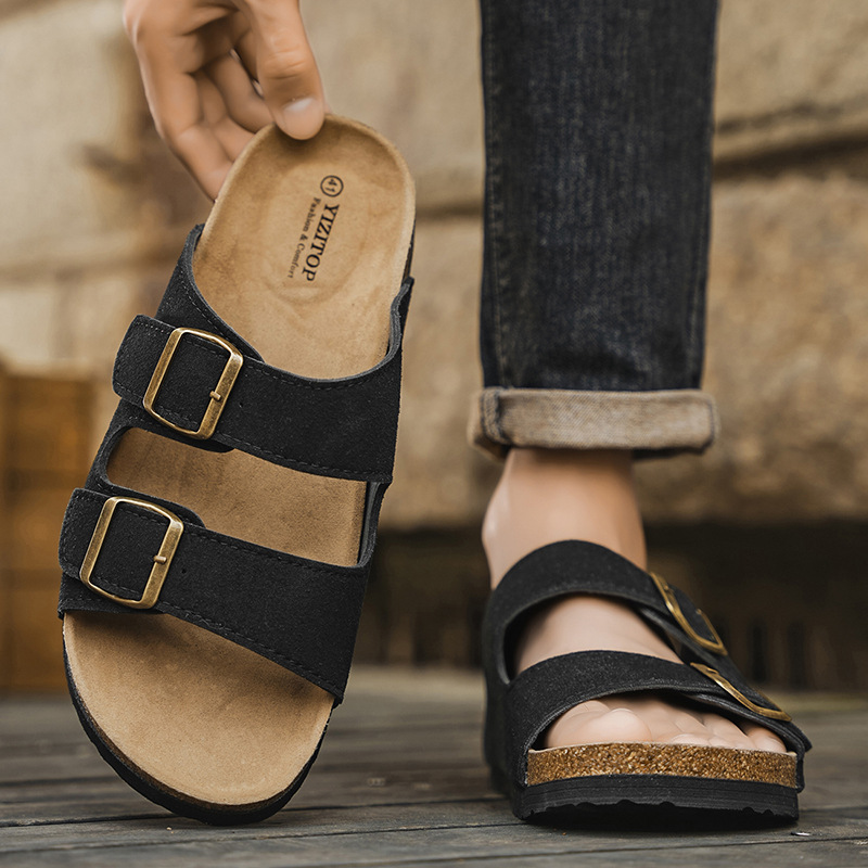 Zapatos de hombre de Amazon transfronterizos 2025 verano nueva moda retro casual Birkengo comercio exterior zapatillas ligeras de una palabra