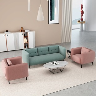 Rest Area Reception Simple Office Sofa Coffee Table Office Sofa Coffee Table Combination Reception Wrought Iron Sofa