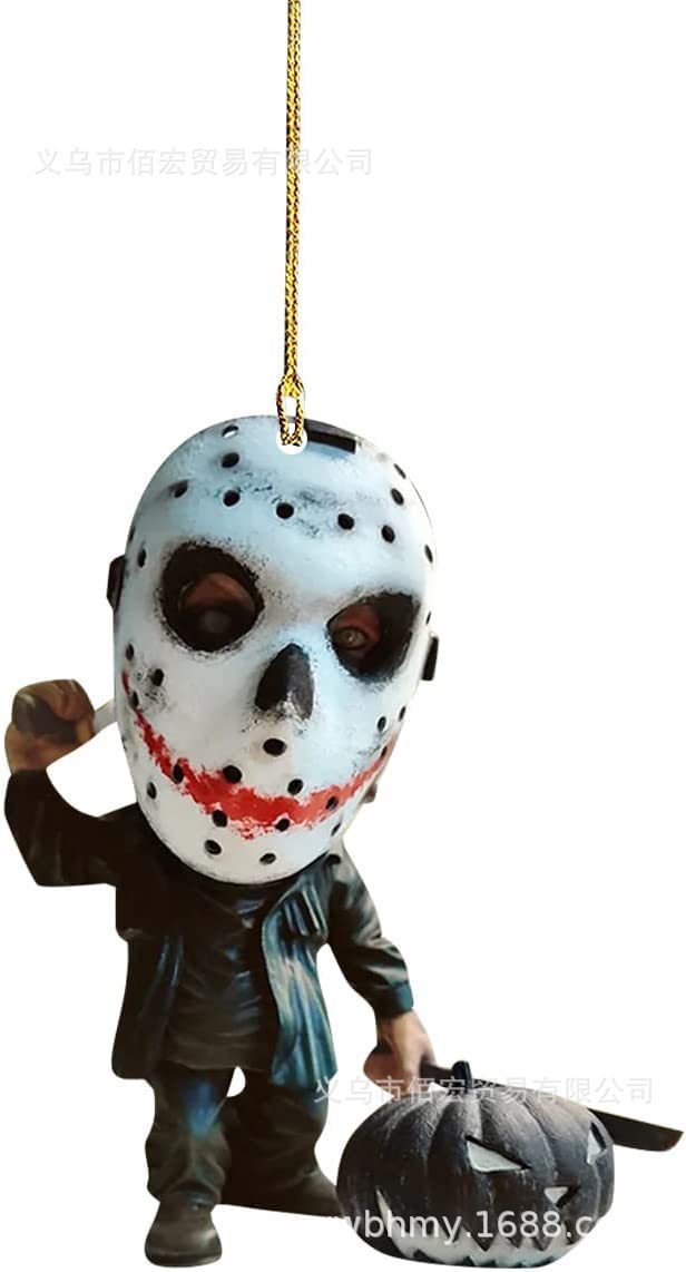 Nuevo árbol de Navidad colgante de terror colgante de automóvil plano decoración personajes de Halloween regalos colgante zombie horror image 19