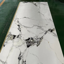 竹炭木碳岩板木饰面镜面净白高光背景墙大理石纹碳晶护墙板金属板