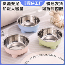 狗盆狗碗防打翻不锈钢内胆猫咪大容量狗狗食盆粮水碗狗狗用品批发