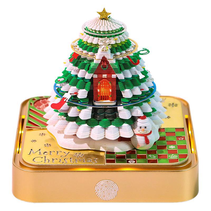 2026年卓上カレンダー クリスマスギフト 新年ギフト 3D立体メモ クリスマスツリーハウス ペーパーカービング飾り カレンダー|undefined