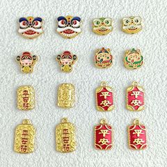 古法沙金滴油保色部品財神平安符縦穴毛衣チェーンペンダントdiy義烏アクセサリー卸売り