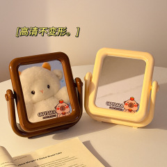 デスクトップかわいいカピバラ化粧台小さな両面鏡携帯学生寮家庭用デスクトップ鏡化粧鏡