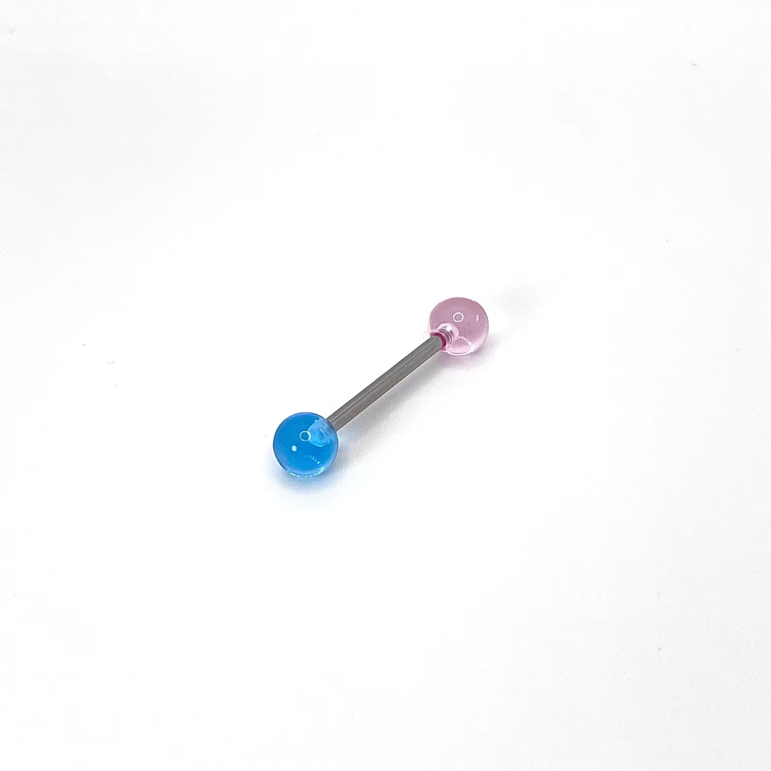 Titanium Steel Acrylic Short Bar Tongue Ring Tongue Piercing Jewelry 14G 12mm detail image 5