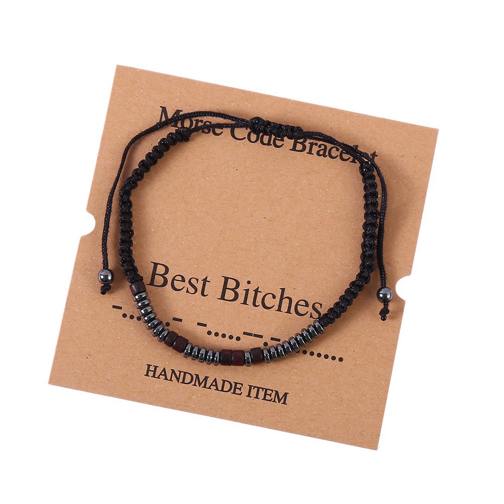 15g Weight Iron Stone Pendant Material Drawstring Bracelets Classification rope Chain Material 1 Piece Quantity Holiday, Daily Occasion rope, Iron Stone Material Geometric Pattern Unisex Gender Beaded, Braid Design Classic Style Style Classic Style Geometric Rope Iron Stone Wholesale Drawstring Bracelets 15