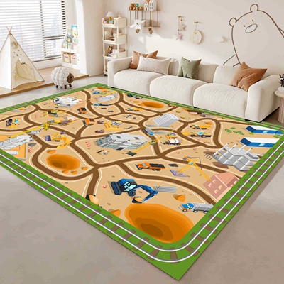 Avtomobil döşəmə paspasları — educational floor mat - construction-site-road-adventure-tech-fabric-100x160cm6mm