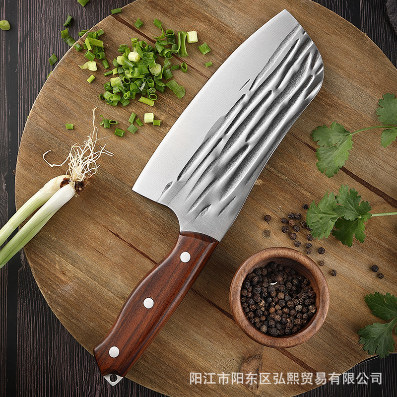 African Sour Branches Wood Handle Forging Kitchen Knife for Women Cutting Vegetables and Meat Cutting Stainless Steel Cutting Knife Kitchen Knives