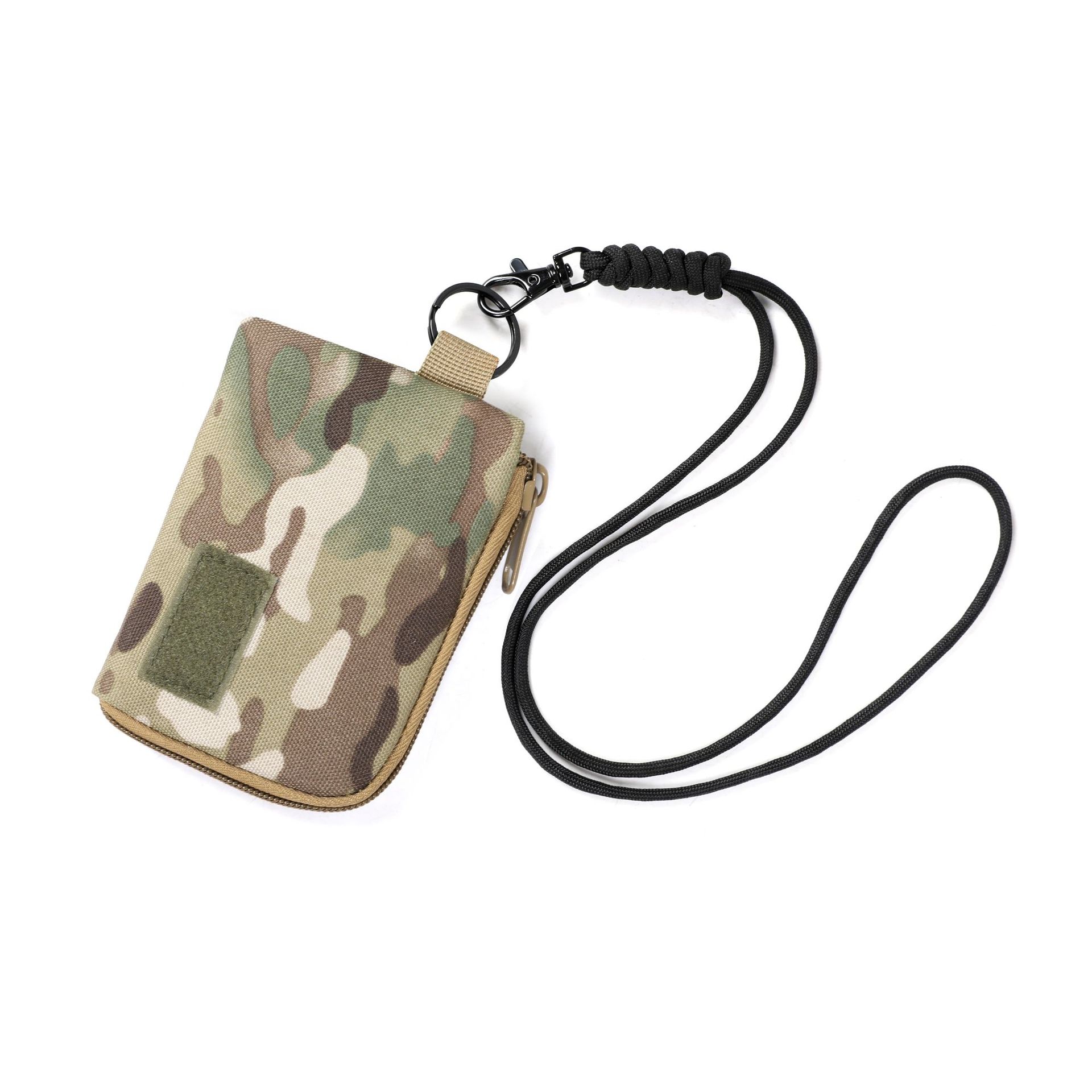 Personalizado transfronterizo de poliéster auriculares bolso de cambio mini bolso de almacenamiento colgante bolsa de monedas camufladas