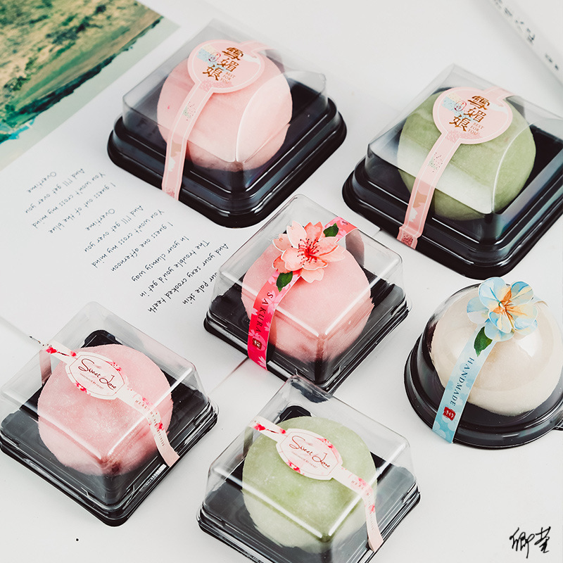 大福包装盒送礼甜点婚宴结婚烘焙雪媚娘包装泡芙透明盒子雪梅娘托