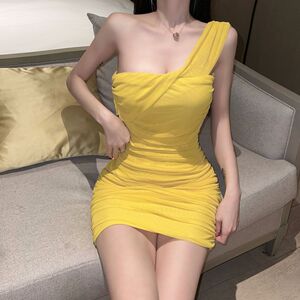 Mesh dress for summer， new style of temperament， waist tightening， slim fit， slimming， and hip wrapping skirt