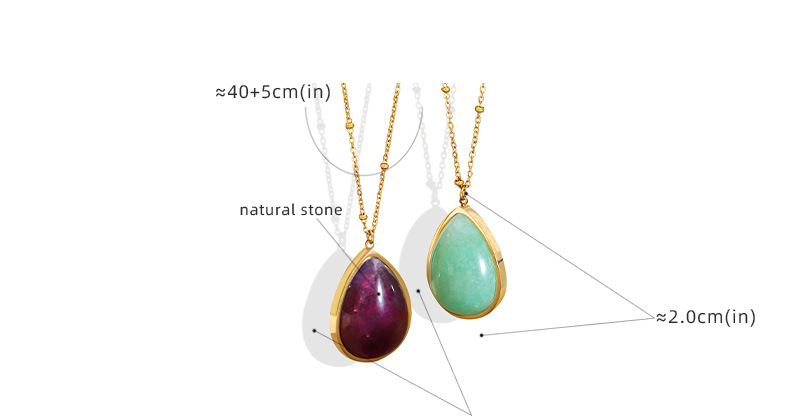 Ethnic Style Oval Titanium Steel Necklace Artificial Gemstones Stainless Steel Necklaces display picture 1