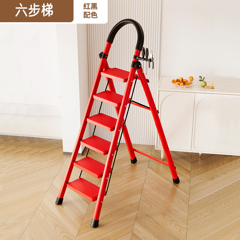 梯子家用晾衣架加厚折叠室内外伸缩碳钢人字梯楼梯两用多功能批发|undefined