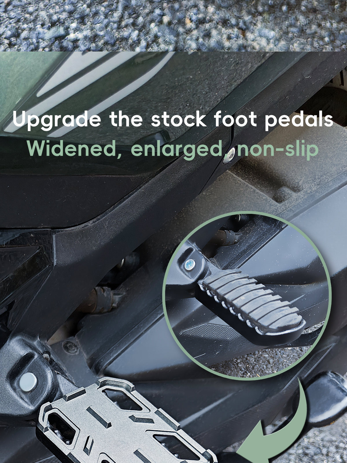 Suitable for Zontes 368g Motorcycle Modified Off-Road Anti-Slip Foot Pedals, Rear Footrests, Passenger Footrest Accessories