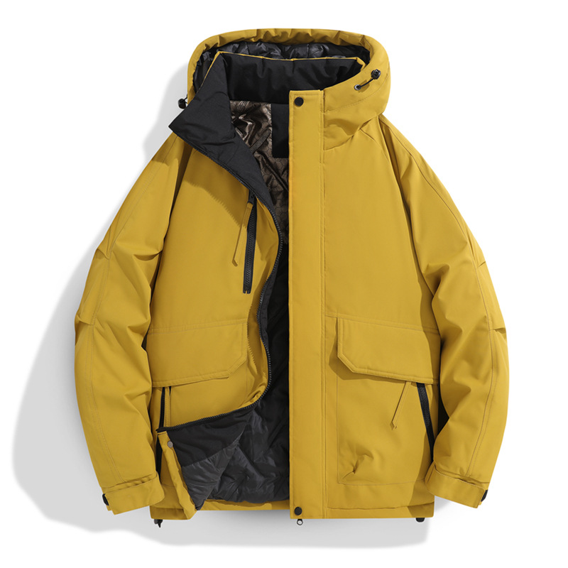 Transfronterizo corto de invierno de algodón de plumón de hombre nuevo encapuchado a prueba de frío al aire libre a prueba de viento grueso chaqueta de moda masculina image 11