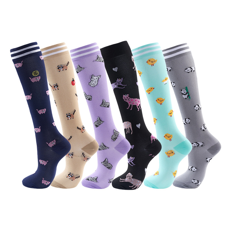 Calcetines de compresión transfronterizos Calcetines deportivos de compresión para hombres y mujeres Calcetines para correr Calcetines de yoga europeos y americanos Calcetines de pantorrilla Zhuji