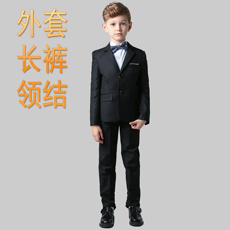 2024子供のスーツのスーツの男の子の小さい司会者のドレスの中で大きい子供のピアノの演服の花の子供の男の子のスーツ
