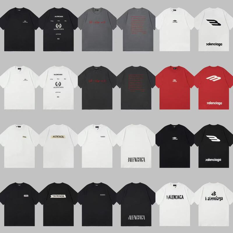 Cross-Border Paris High-End Version B Brand New Bb Letter Print Round Neck Summer Short-Sleeve T-Shirt Os Loose Fit Unisex Style Cross-Border Paris High-End Version B Brand New Bb Letter Print Round Neck Summer Short-Sleeve T-Shirt Os Loose Fit Unisex Style