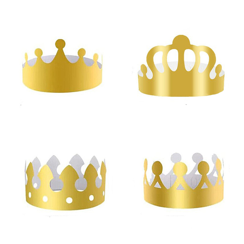 Comercio exterior transfronterizo 20 tarjeta de oro cumpleaños papel corona adultos niños cumpleaños sombrero fiesta decoraciones al por mayor