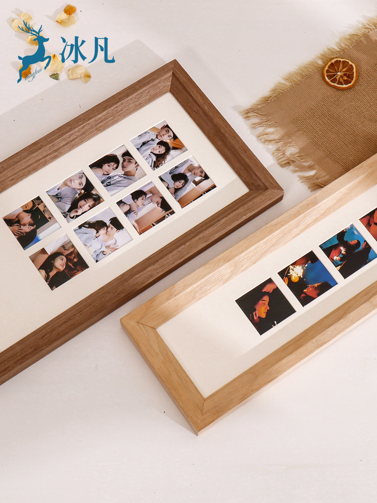 照片禮物diy打印加相框沖洗實木手工紀念婚紗照校園畢業框架