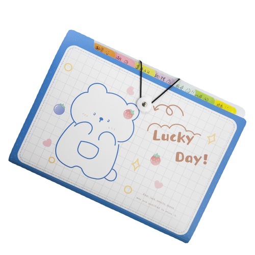 A4 Accordion Folder Bag Student Insert Paper Exam Storage Bag High Capacity Data Classification Organization Holder Multi-layer Cartoon