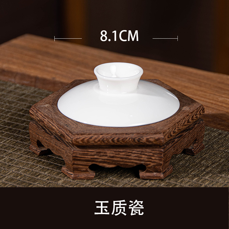 羊脂玉盖碗盖子白瓷描金盖碗单盖子盖碗茶碗茶杯盖子配盖陶瓷,|undefined