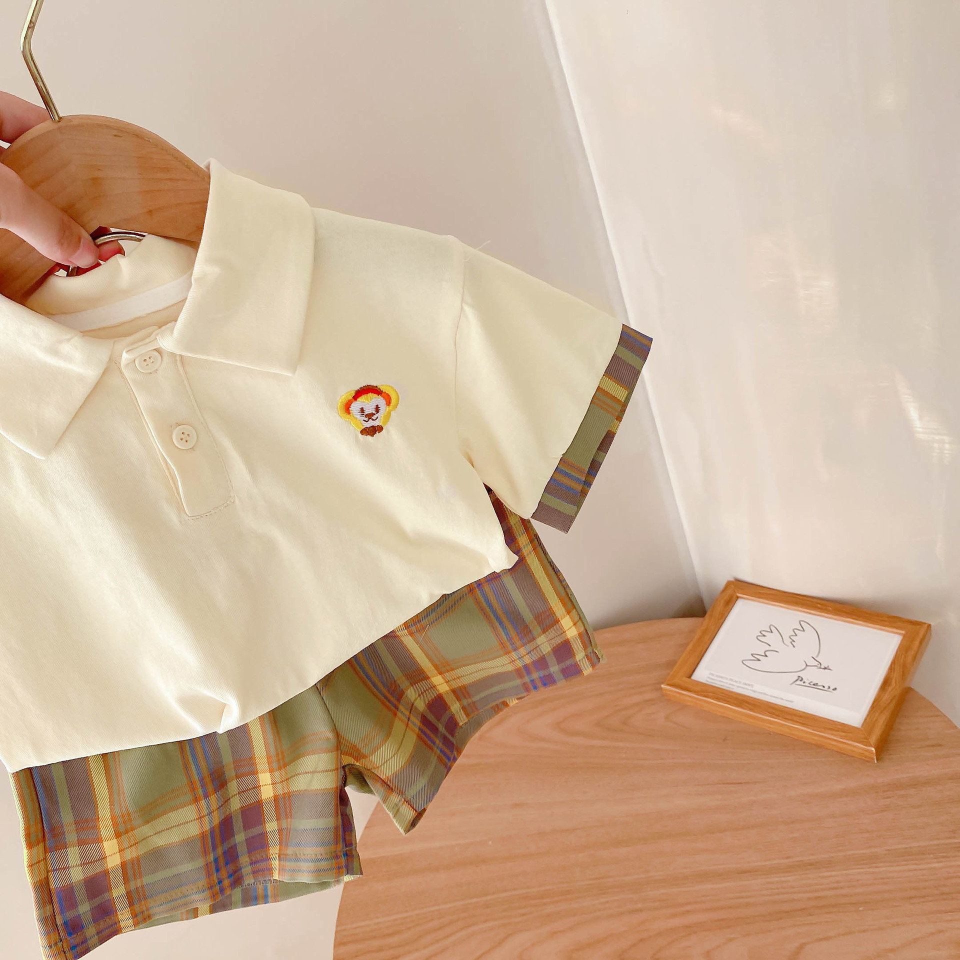 Bangcheng children's wear 2021 summer new pattern Western style Korean Edition children lattice suit goods in stock wholesale K204