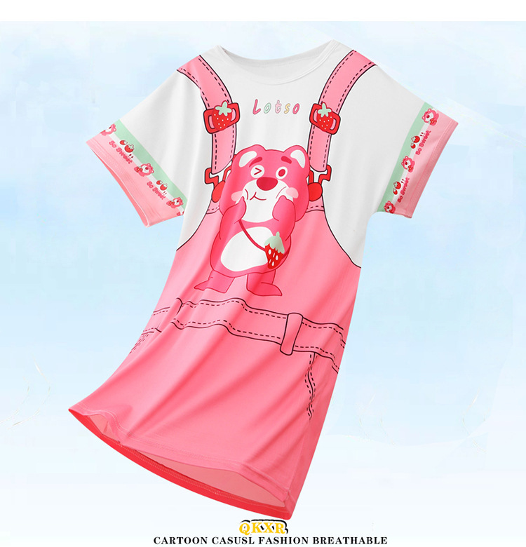 商品详情图_东南亚儿童睡衣夏季女童睡裙短袖可爱公主女孩大童洋