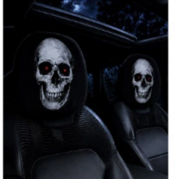 Universal Neck Pillow Cover for Car, Other Automotive Interior Supplies - red-eyed-skull-double-sided-print-2-pack