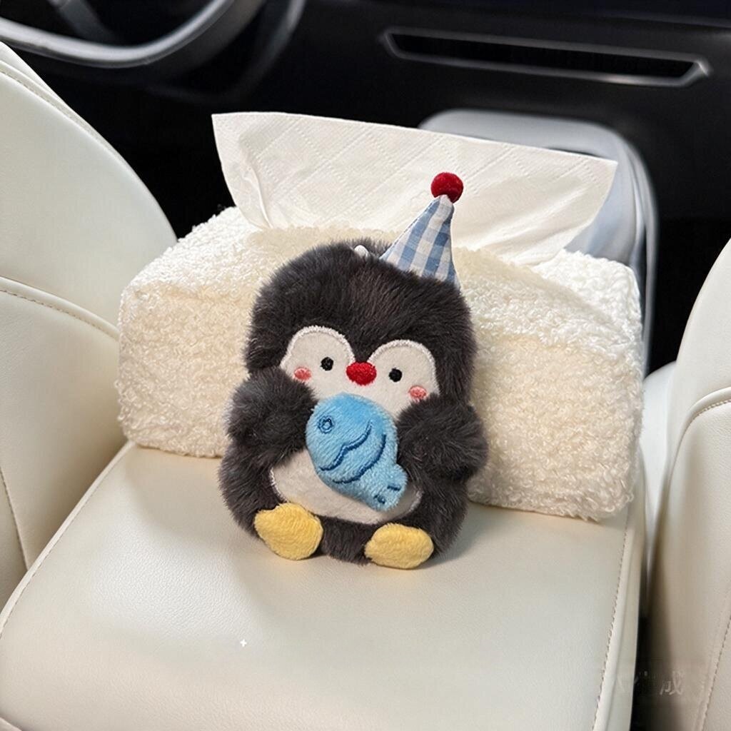 Cute Penguin Car Tissue Box 2026 New Model Rear Seat Headrest Hanging Style High-end for Women