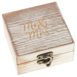 方形婚礼戒指盒 收纳盒礼品盒 木质工艺品实木首饰盒BSCI FSC认证