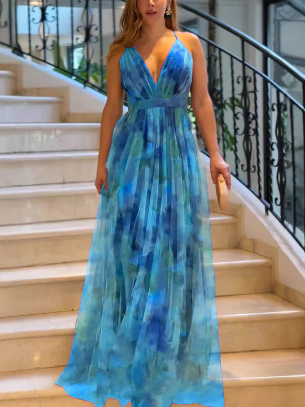 Robe à bretelles imprimée en maille pour femme, nouvelle collection printemps-été, tenue de vacances et de loisirs_voghion.com
