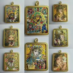 描金唐卡噓箱ザギラ母前世今生ペンダント画箱携帯小ストラップはストラップ卸売りに送られた